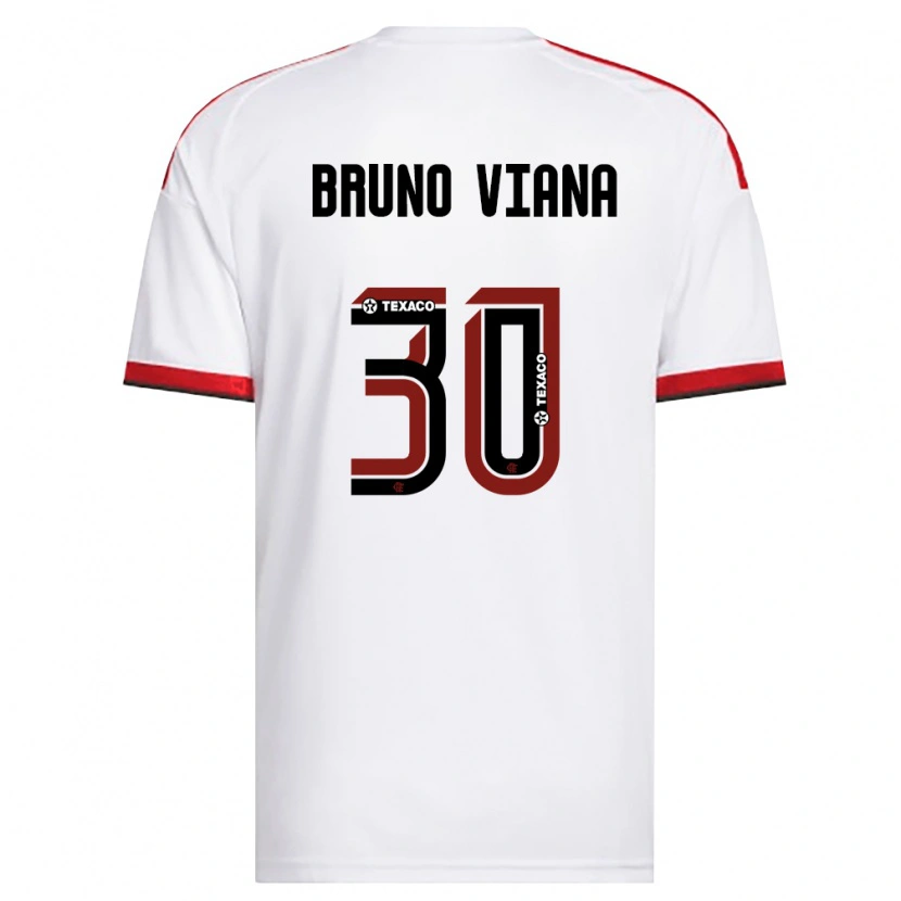 Danxen Donna Maglia Bruno Viana #30 Bianco Rosso Nero Kit Gara Away 2026/27 Maglietta