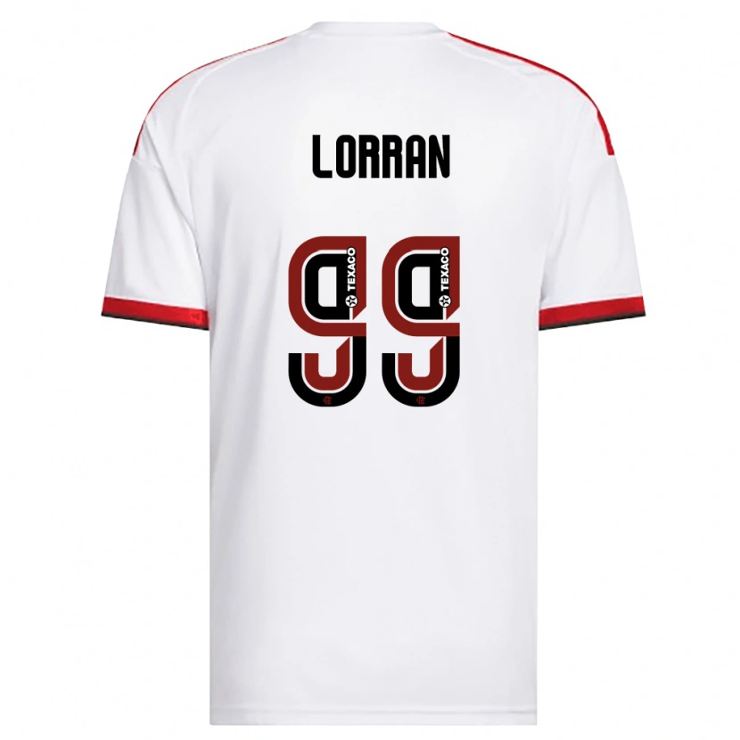 Danxen Donna Maglia Lorran Lucas Pereira De Sousa #99 Bianco Rosso Nero Kit Gara Away 2026/27 Maglietta