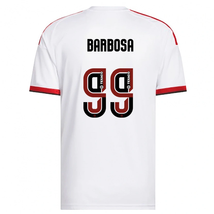 Danxen Donna Maglia Gabriel Barbosa #99 Bianco Rosso Nero Kit Gara Away 2026/27 Maglietta