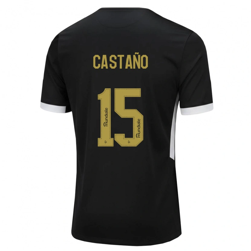 Danxen Donna Maglia Kevin Castaño #15 Nero Bianco Giallo Kit Gara Home 2026/27 Maglietta