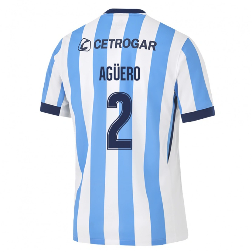 Danxen Bambino Maglia Luciano Agüero #2 Azzurro Bianco Nero Kit Gara Home 2026/27 Maglietta