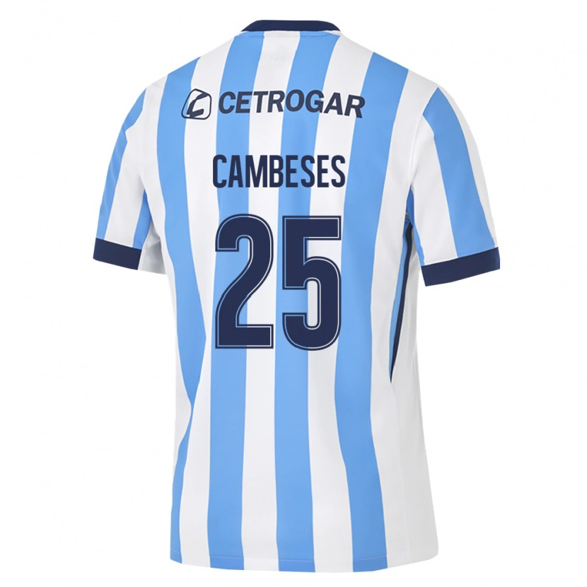 Danxen Bambino Maglia Facundo Cambeses #25 Azzurro Bianco Nero Kit Gara Home 2026/27 Maglietta