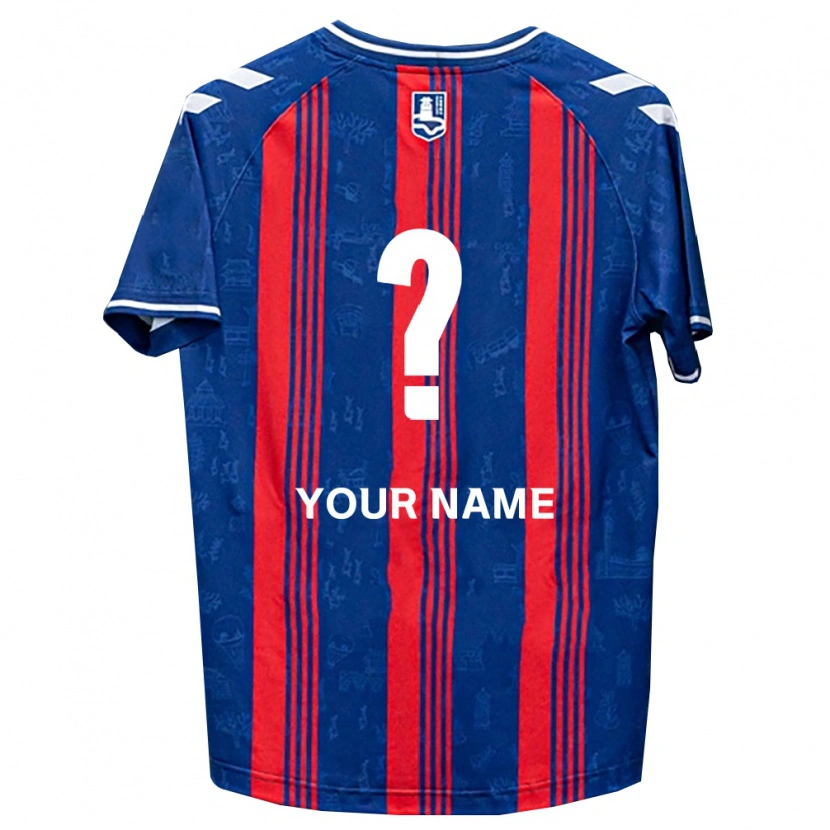 Danxen Bambino Maglia Il Tuo Nome #0 Blu Rosso Bianco Kit Gara Home 2026/27 Maglietta