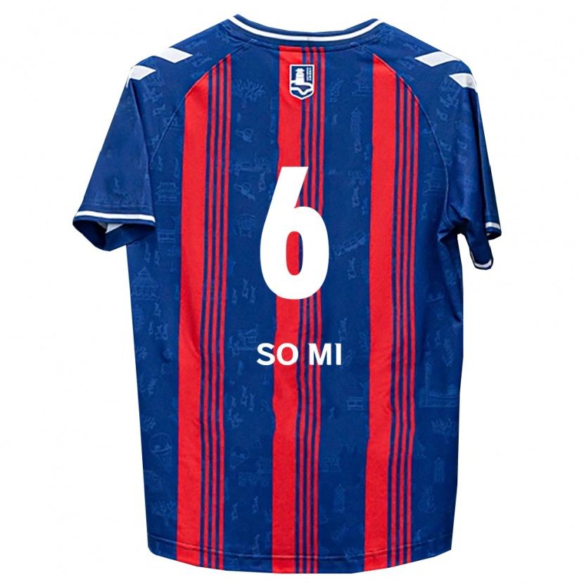 Danxen Bambino Maglia So-Mi Choi #6 Blu Rosso Bianco Kit Gara Home 2026/27 Maglietta