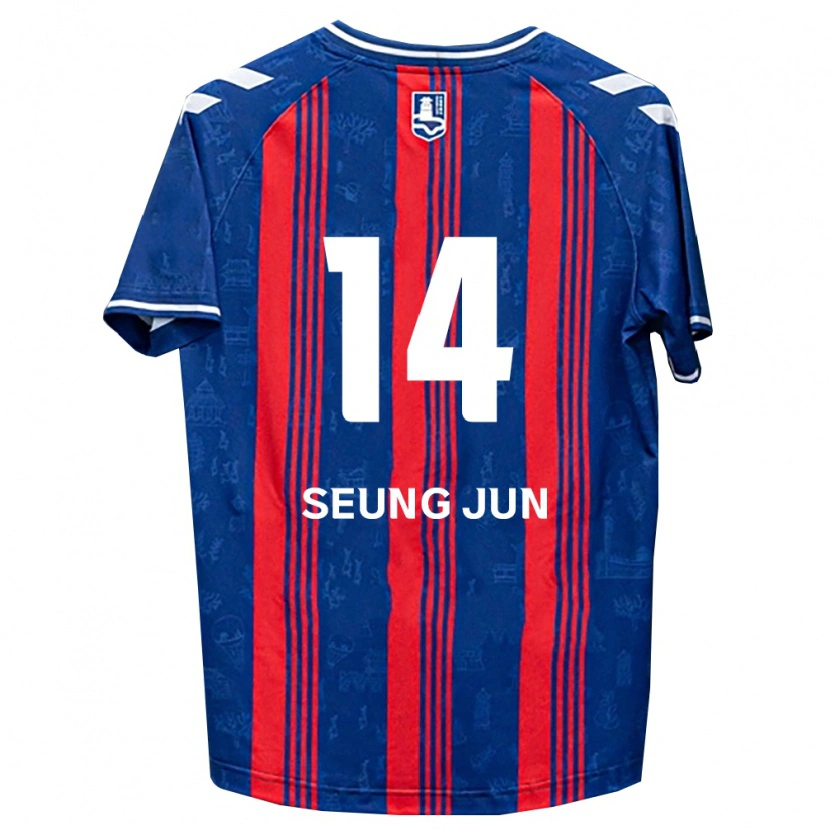 Danxen Bambino Maglia Seung-Jun Yeom #14 Blu Rosso Bianco Kit Gara Home 2026/27 Maglietta
