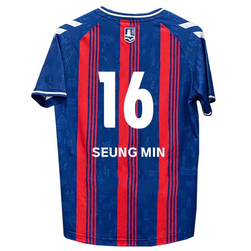 Danxen Bambino Maglia Seung-Min Hwang #16 Blu Rosso Bianco Kit Gara Home 2026/27 Maglietta