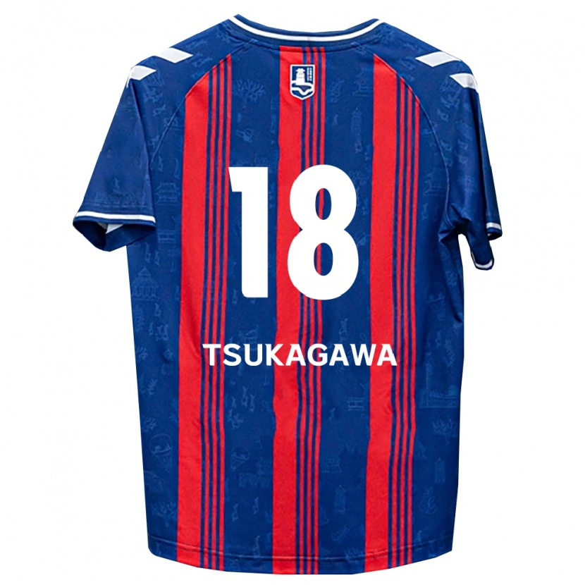 Danxen Bambino Maglia Koki Tsukagawa #18 Blu Rosso Bianco Kit Gara Home 2026/27 Maglietta