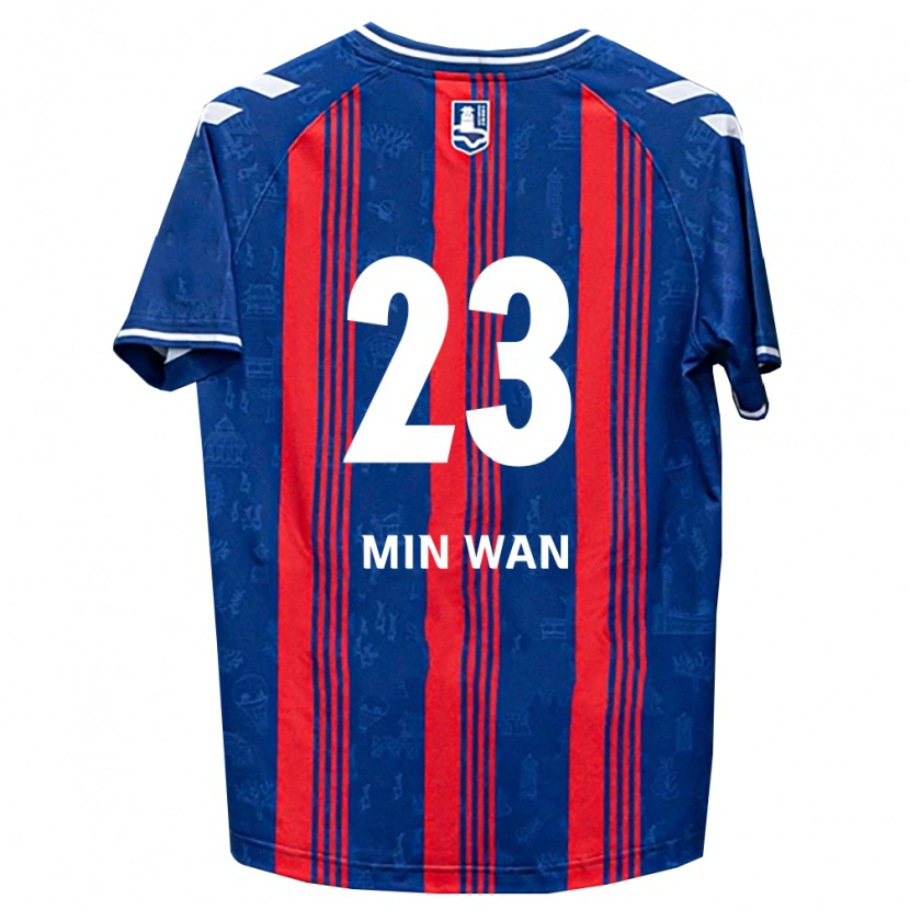 Danxen Bambino Maglia Min-Wan Kang #23 Blu Rosso Bianco Kit Gara Home 2026/27 Maglietta