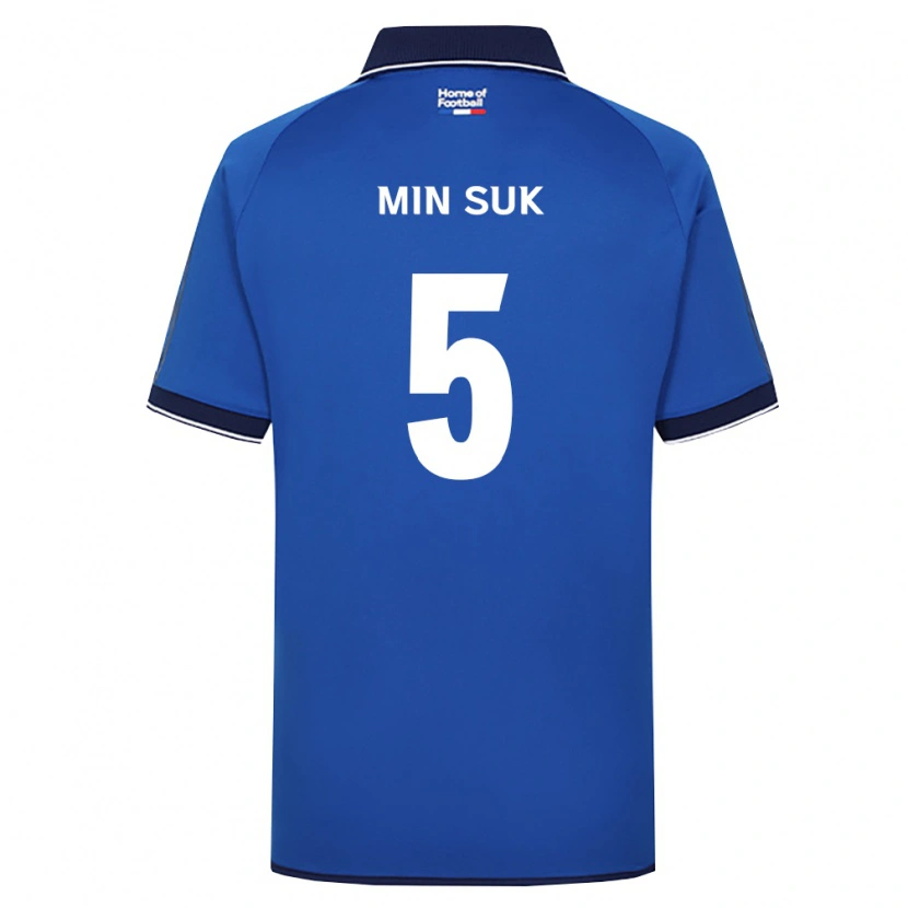 Danxen Bambino Maglia Min Suk #5 Blu Reale Bianco Rosso Kit Gara Home 2026/27 Maglietta