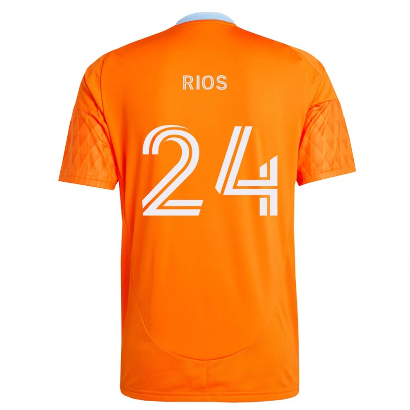 Danxen Bambino Maglia Paolo Ríos #24 Arancio Bianco Kit Gara Home 2026/27 Maglietta