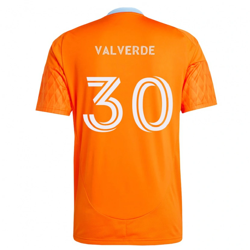 Danxen Bambino Maglia Jefferson Valverde #30 Arancio Bianco Kit Gara Home 2026/27 Maglietta