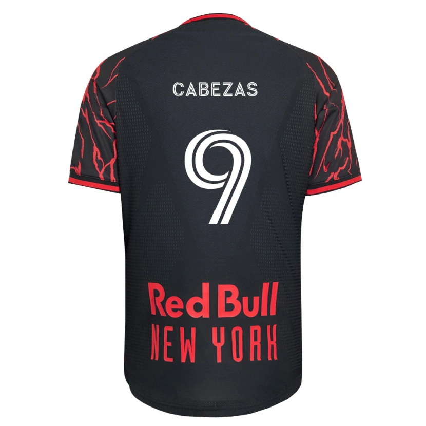 Danxen Bambino Maglia Jorge Cabezas #9 Rosso Nero Bianco Kit Gara Home 2026/27 Maglietta