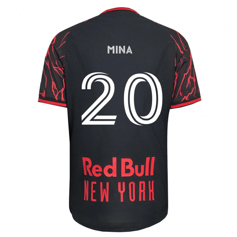 Danxen Bambino Maglia Juan Mina #20 Rosso Nero Bianco Kit Gara Home 2026/27 Maglietta