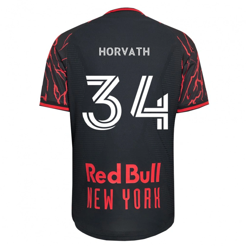 Danxen Bambino Maglia Ethan Horvath #34 Rosso Nero Bianco Kit Gara Home 2026/27 Maglietta