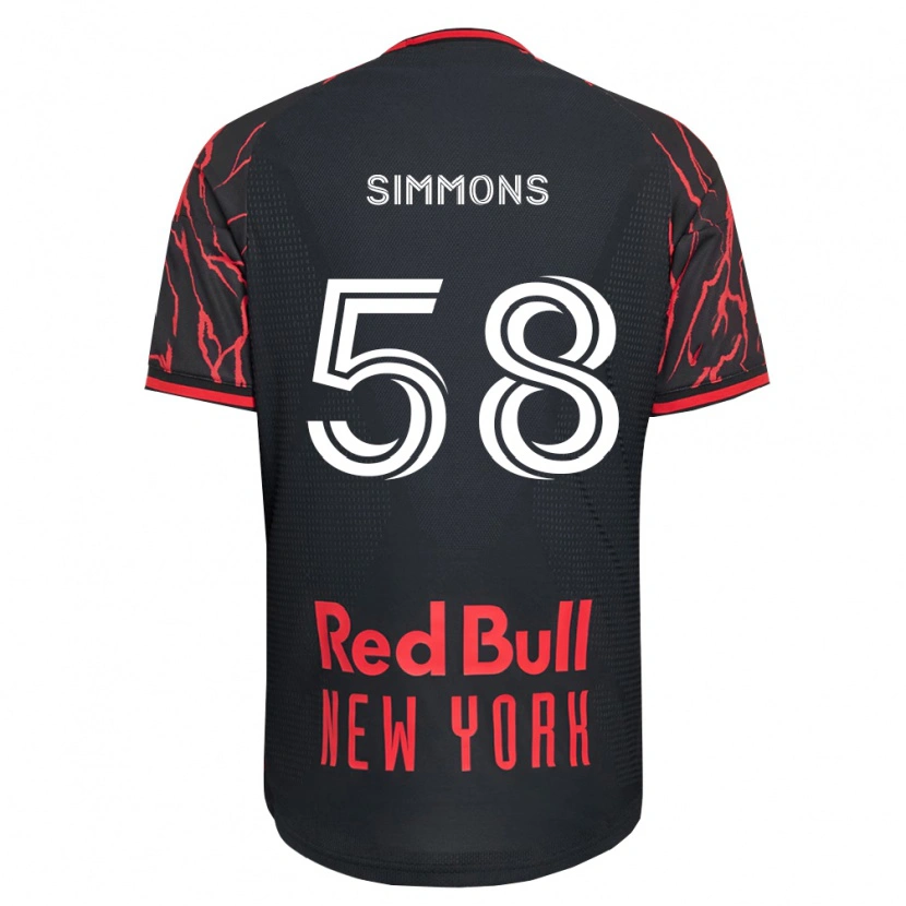 Danxen Bambino Maglia Caleb Simmons #58 Rosso Nero Bianco Kit Gara Home 2026/27 Maglietta
