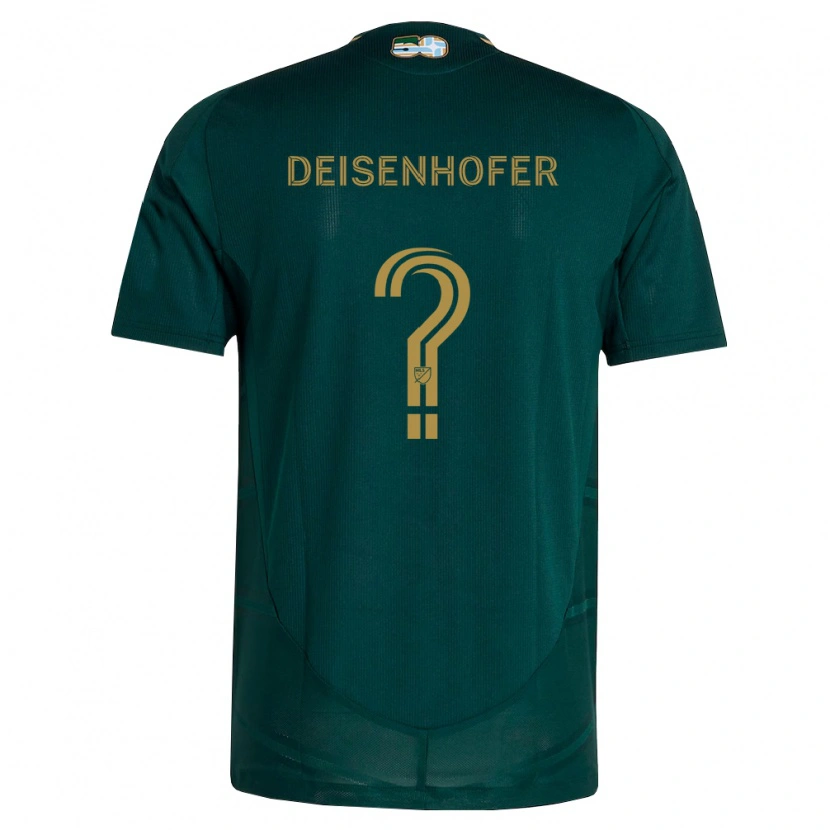 Danxen Bambino Maglia Maximilian Deisenhofer #0 Verde Scuro Marrone Kit Gara Home 2026/27 Maglietta