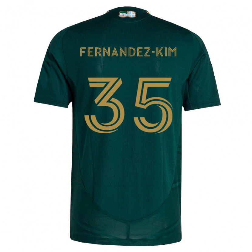 Danxen Bambino Maglia Lucas Fernandez-Kim #35 Verde Scuro Marrone Kit Gara Home 2026/27 Maglietta