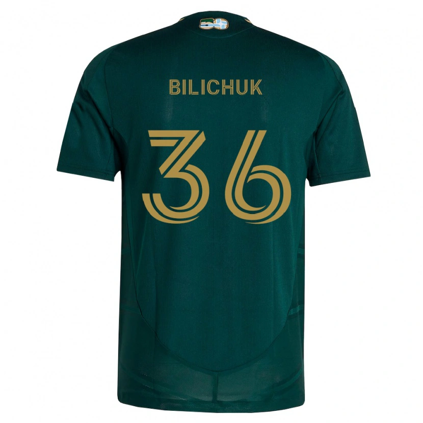 Danxen Bambino Maglia Ryan Bilichuk #36 Verde Scuro Marrone Kit Gara Home 2026/27 Maglietta