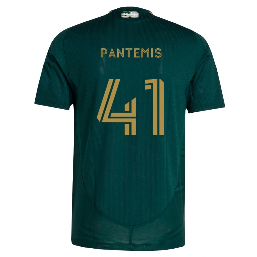 Danxen Bambino Maglia James Pantemis #41 Verde Scuro Marrone Kit Gara Home 2026/27 Maglietta