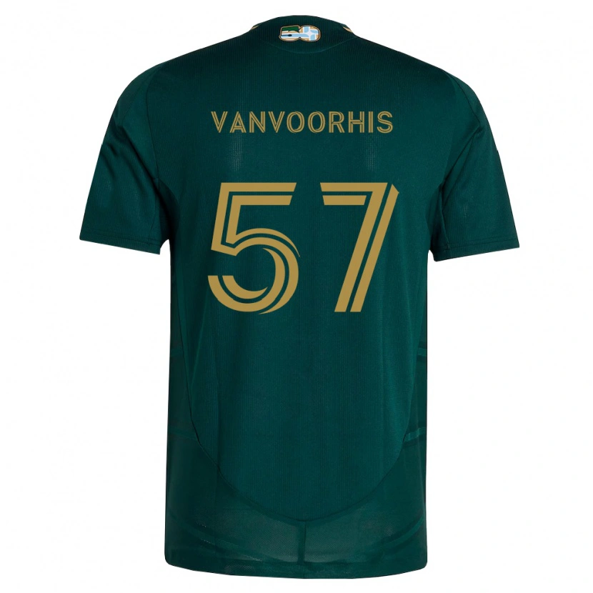Danxen Bambino Maglia Bryce Vanvoorhis #57 Verde Scuro Marrone Kit Gara Home 2026/27 Maglietta