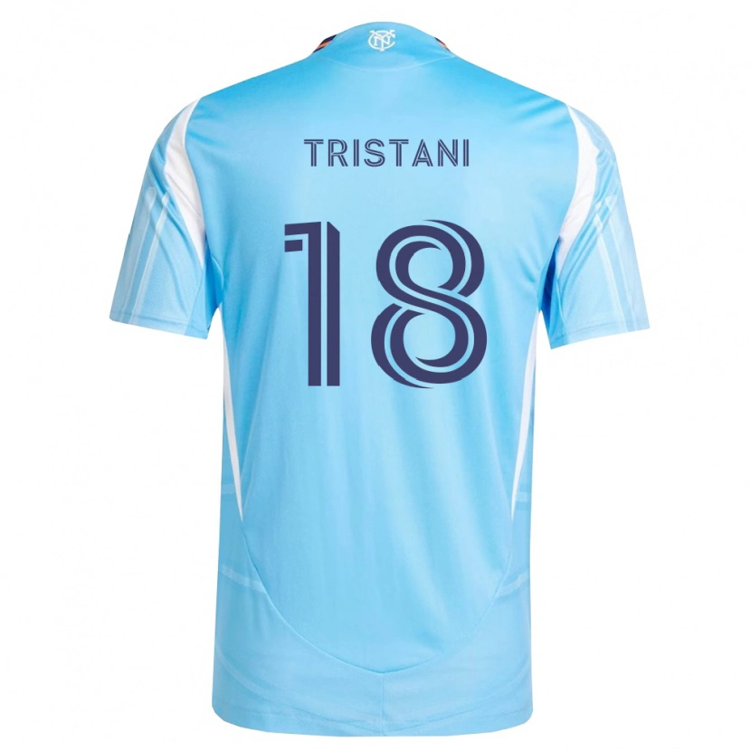 Danxen Bambino Maglia Cosimo Tristani #18 Azzurro Bianco Kit Gara Home 2026/27 Maglietta