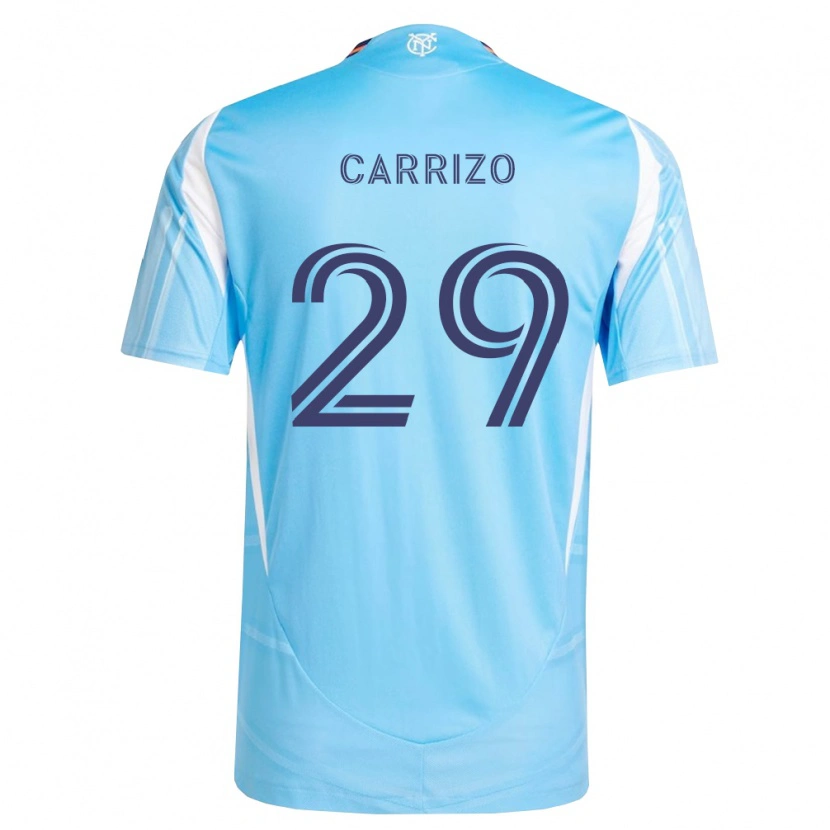 Danxen Bambino Maglia Máximo Carrizo #29 Azzurro Bianco Kit Gara Home 2026/27 Maglietta