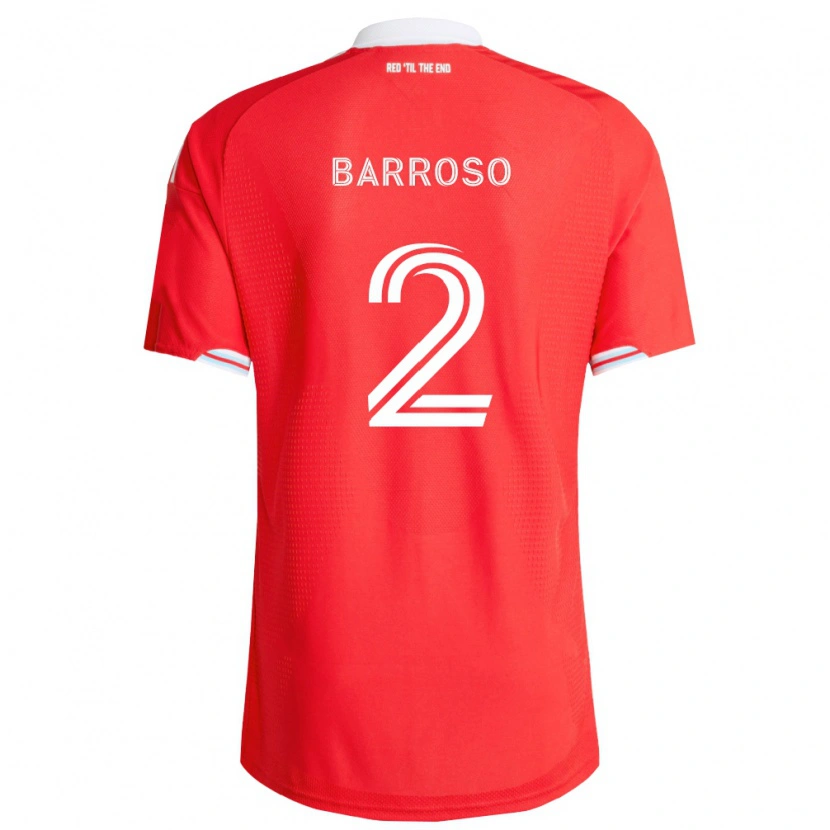 Danxen Bambino Maglia Leonardo Barroso #2 Rosso Blu Scuro Bianco Kit Gara Home 2026/27 Maglietta