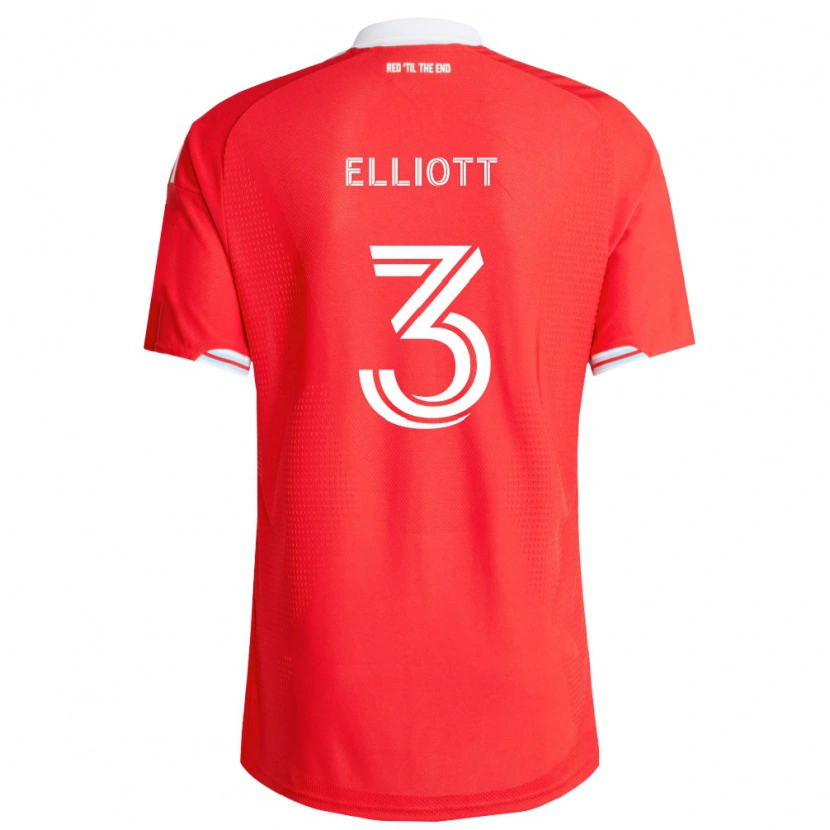 Danxen Bambino Maglia Jack Elliott #3 Rosso Blu Scuro Bianco Kit Gara Home 2026/27 Maglietta