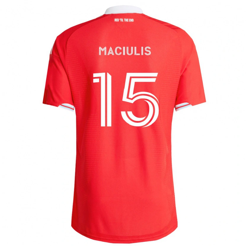 Danxen Bambino Maglia Matthew Maciulis #15 Rosso Blu Scuro Bianco Kit Gara Home 2026/27 Maglietta