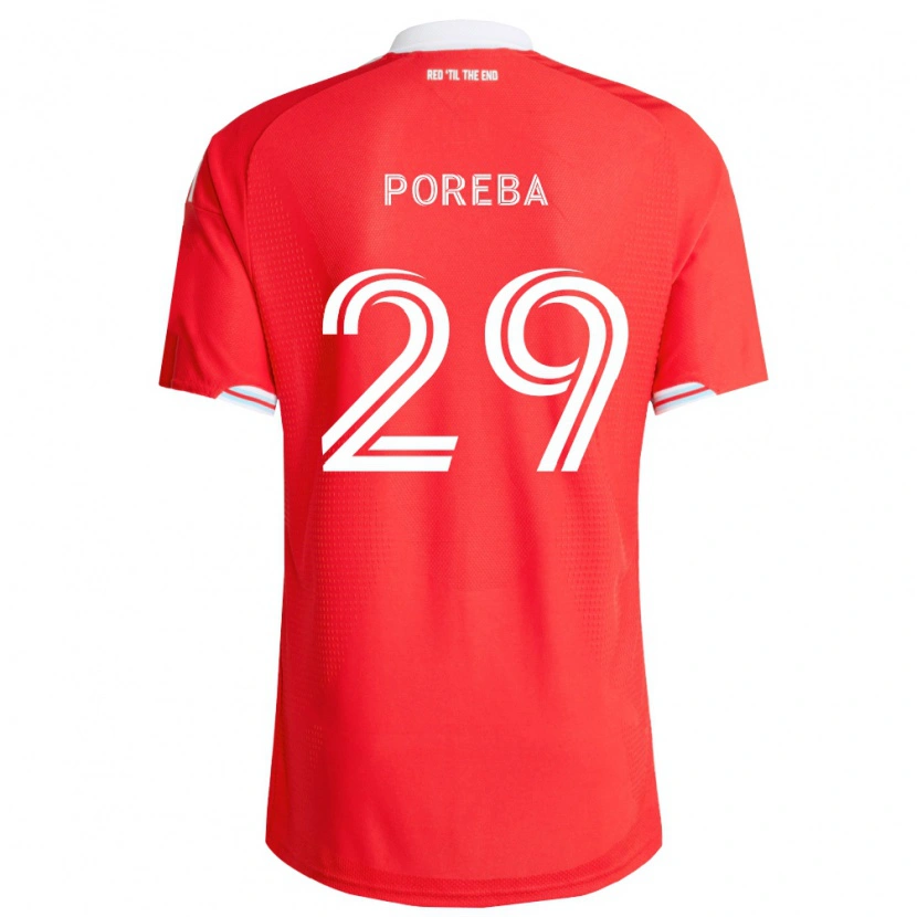 Danxen Bambino Maglia David Poreba #29 Rosso Blu Scuro Bianco Kit Gara Home 2026/27 Maglietta