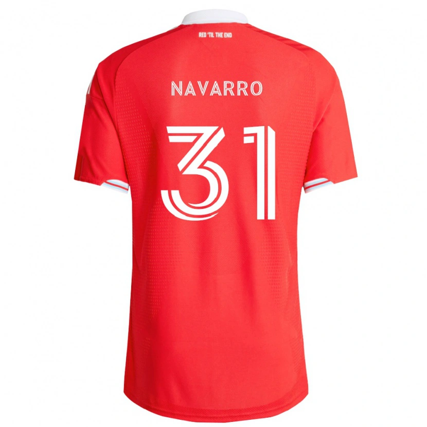 Danxen Bambino Maglia Federico Navarro #31 Rosso Blu Scuro Bianco Kit Gara Home 2026/27 Maglietta