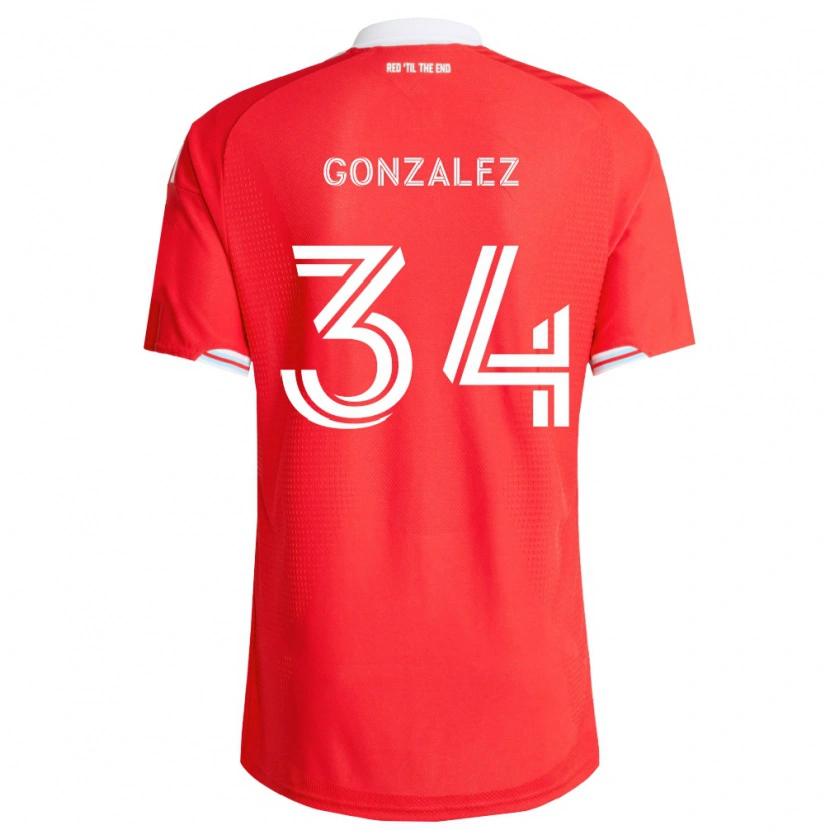Danxen Bambino Maglia Omar González #34 Rosso Blu Scuro Bianco Kit Gara Home 2026/27 Maglietta