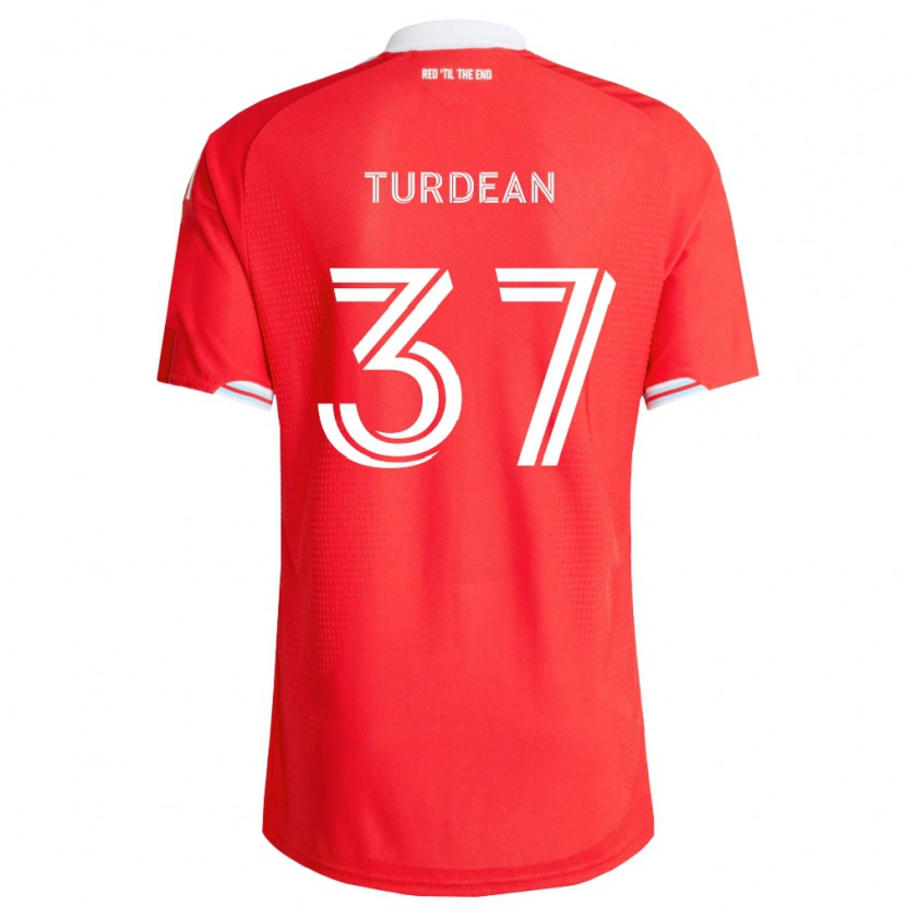 Danxen Bambino Maglia Robert Turdean #37 Rosso Blu Scuro Bianco Kit Gara Home 2026/27 Maglietta