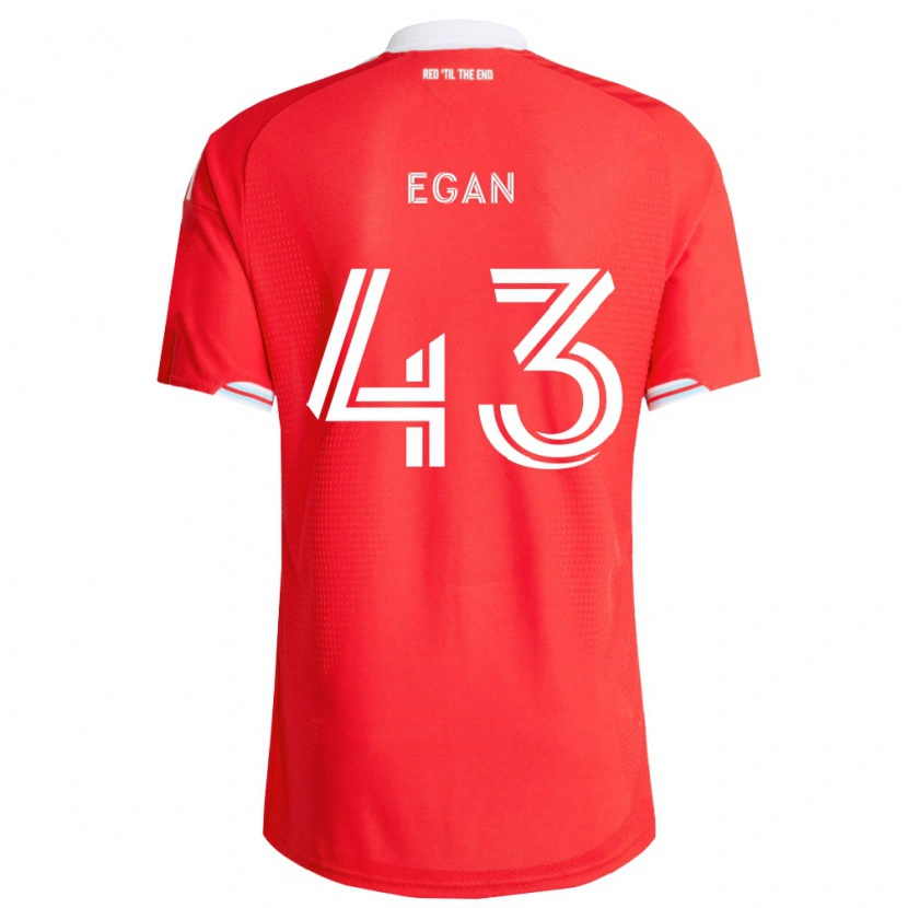 Danxen Bambino Maglia Noah Egan #43 Rosso Blu Scuro Bianco Kit Gara Home 2026/27 Maglietta