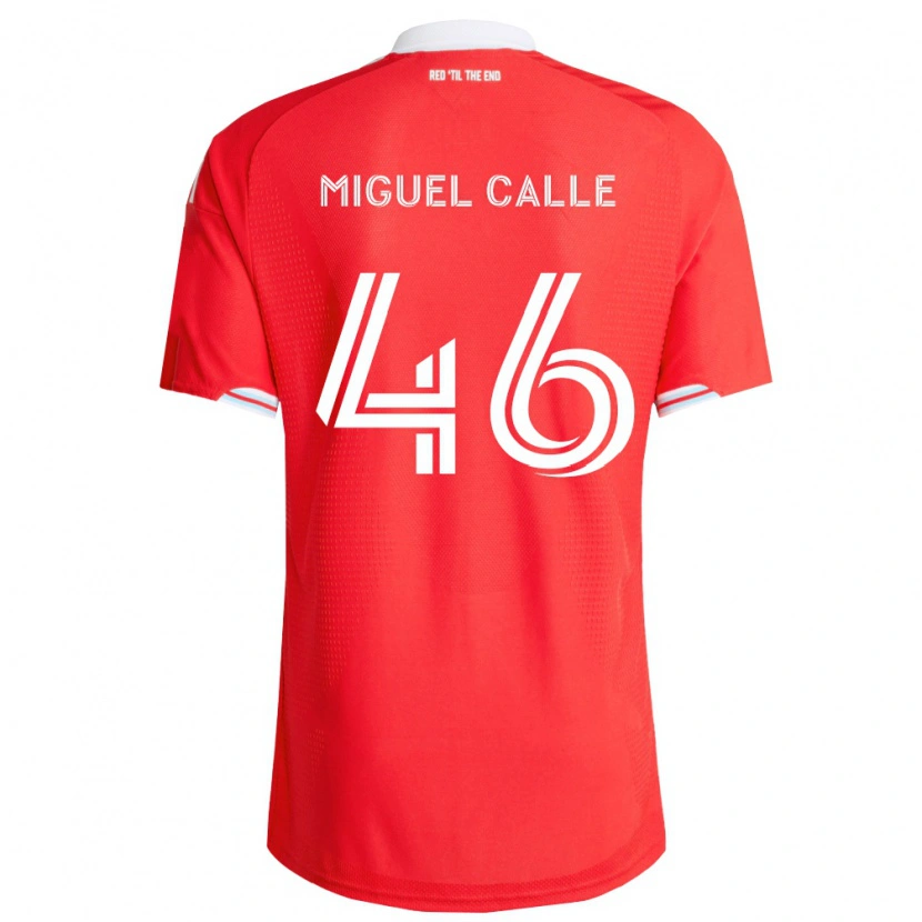 Danxen Bambino Maglia Juan Miguel Calle #46 Rosso Blu Scuro Bianco Kit Gara Home 2026/27 Maglietta