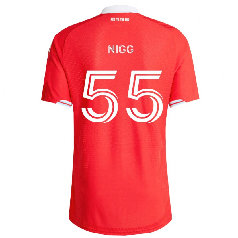 Danxen Bambino Maglia Damian Nigg #55 Rosso Blu Scuro Bianco Kit Gara Home 2026/27 Maglietta