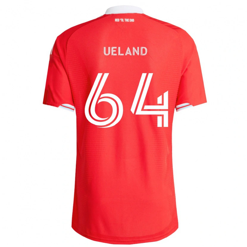 Danxen Bambino Maglia Andreas Ueland #64 Rosso Blu Scuro Bianco Kit Gara Home 2026/27 Maglietta