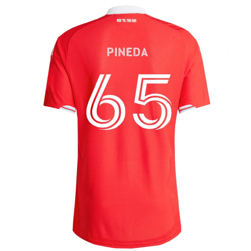 Danxen Bambino Maglia Oscar Pineda #65 Rosso Blu Scuro Bianco Kit Gara Home 2026/27 Maglietta