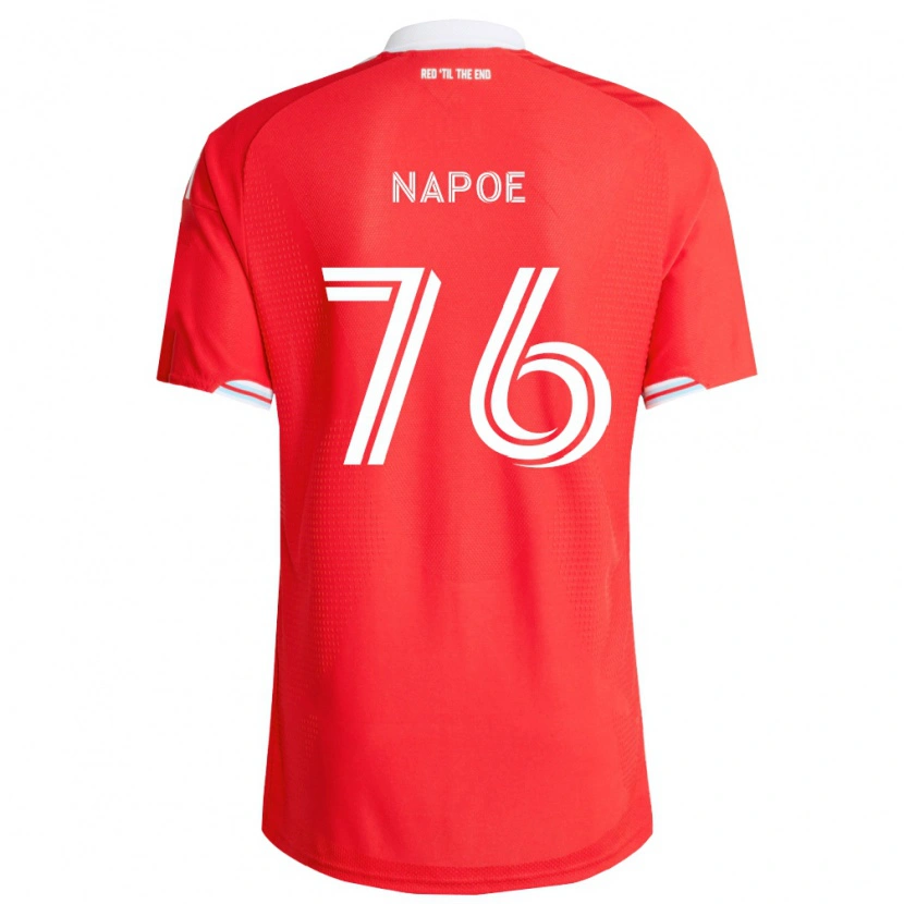 Danxen Bambino Maglia Milan Napoe #76 Rosso Blu Scuro Bianco Kit Gara Home 2026/27 Maglietta