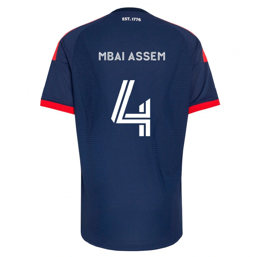 Danxen Bambino Maglia Chris Mbaï-Assem #4 Blu Reale Rosso Bianco Kit Gara Home 2026/27 Maglietta