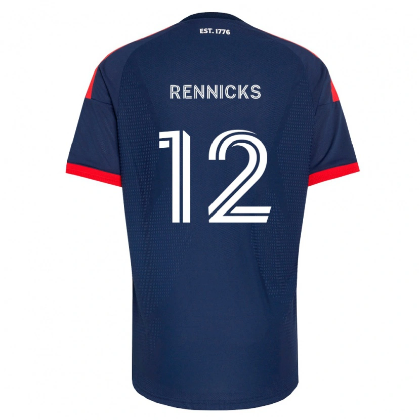 Danxen Bambino Maglia Justin Rennicks #12 Blu Reale Rosso Bianco Kit Gara Home 2026/27 Maglietta
