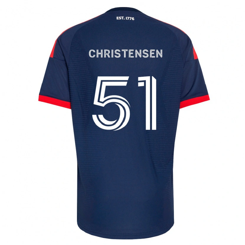 Danxen Bambino Maglia Kevin Christensen #51 Blu Reale Rosso Bianco Kit Gara Home 2026/27 Maglietta