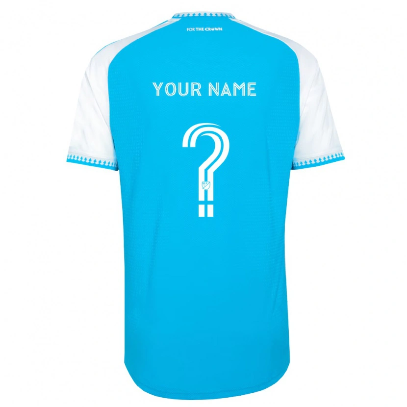 Danxen Bambino Maglia Il Tuo Nome #0 Azzurro Bianco Nero Kit Gara Home 2026/27 Maglietta
