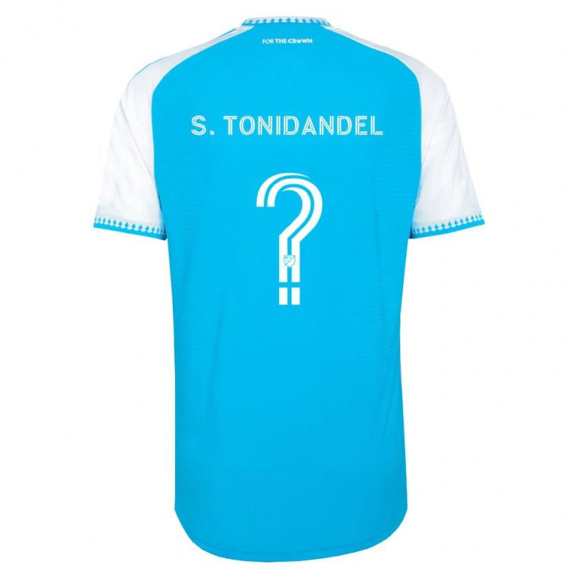 Danxen Bambino Maglia Simon Tonidandel #0 Azzurro Bianco Nero Kit Gara Home 2026/27 Maglietta