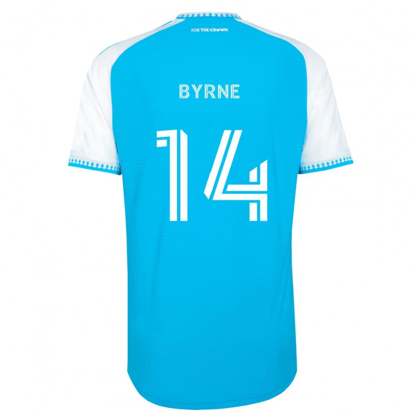 Danxen Bambino Maglia Nathan Byrne #14 Azzurro Bianco Nero Kit Gara Home 2026/27 Maglietta