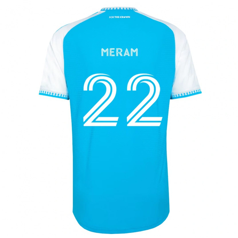 Danxen Bambino Maglia Justin Meram #22 Azzurro Bianco Nero Kit Gara Home 2026/27 Maglietta