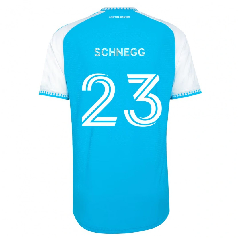 Danxen Bambino Maglia David Schnegg #23 Azzurro Bianco Nero Kit Gara Home 2026/27 Maglietta