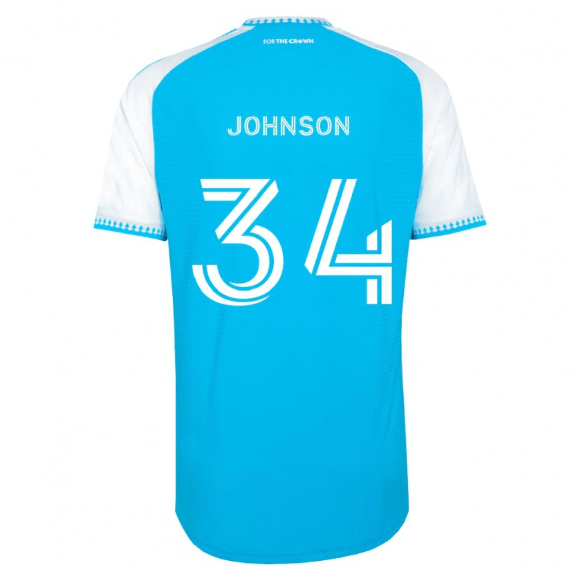 Danxen Bambino Maglia Andrew Johnson #34 Azzurro Bianco Nero Kit Gara Home 2026/27 Maglietta