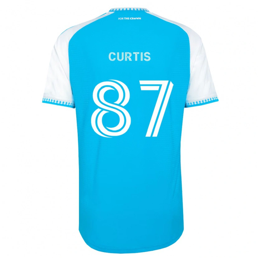 Danxen Bambino Maglia Ethan Curtis #87 Azzurro Bianco Nero Kit Gara Home 2026/27 Maglietta