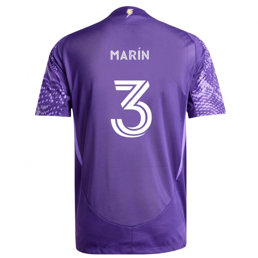 Danxen Bambino Maglia Adrián Marín #3 Viola Bianco Kit Gara Home 2026/27 Maglietta